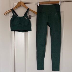 Oner Active Green Leggings and bra Set